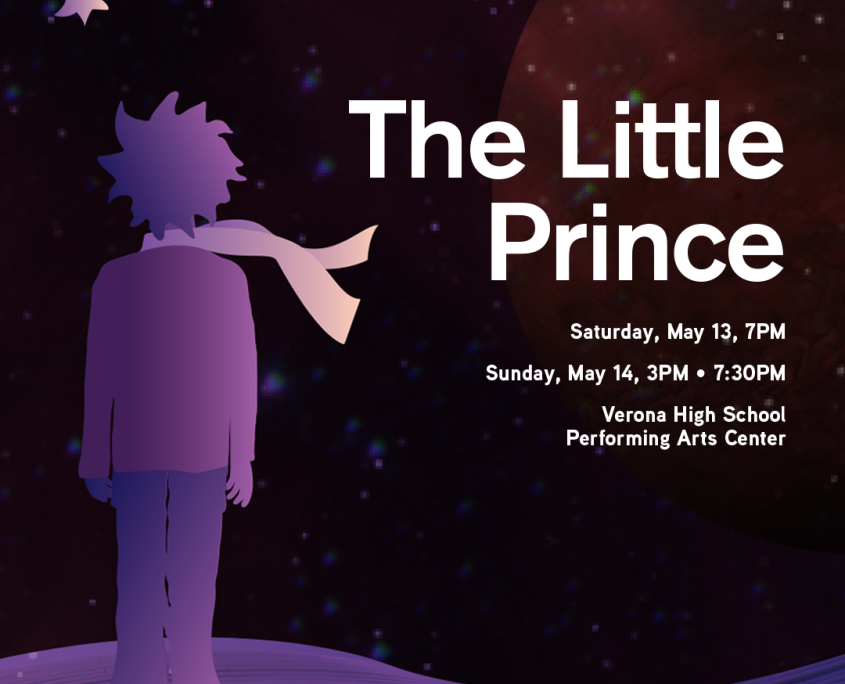 the little prince: picture, title. concert days and times (also in text on this page)
