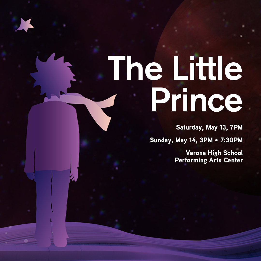 the little prince: picture, title. concert days and times (also in text on this page)